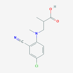 molecular formula C12H13ClN2O2 B7560579 3-(4-chloro-2-cyano-N-methylanilino)-2-methylpropanoic acid 
