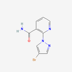 molecular formula C9H7BrN4O B7560596 2-(4-Bromopyrazol-1-yl)pyridine-3-carboxamide 