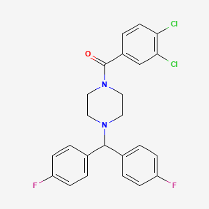 molecular formula C24H20Cl2F2N2O B7560646 {4-[Bis(4-fluorophenyl)methyl]piperazino}(3,4-dichlorophenyl)methanone 