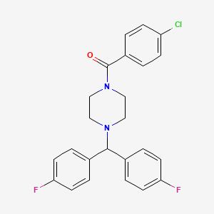 molecular formula C24H21ClF2N2O B7560656 {4-[Bis(4-fluorophenyl)methyl]piperazino}(4-chlorophenyl)methanone 