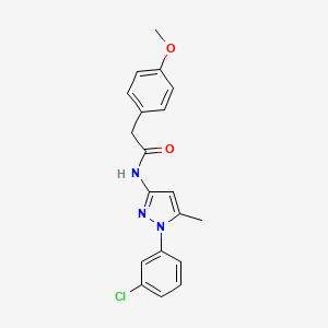 molecular formula C19H18ClN3O2 B7560660 N~1~-[1-(3-chlorophenyl)-5-methyl-1H-pyrazol-3-yl]-2-(4-methoxyphenyl)acetamide 
