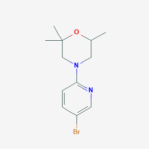 molecular formula C12H17BrN2O B7560670 4-(5-Bromopyridin-2-yl)-2,2,6-trimethylmorpholine 
