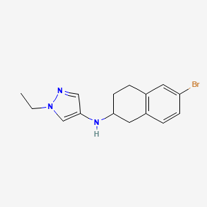 molecular formula C15H18BrN3 B7560705 N-(6-bromo-1,2,3,4-tetrahydronaphthalen-2-yl)-1-ethylpyrazol-4-amine 