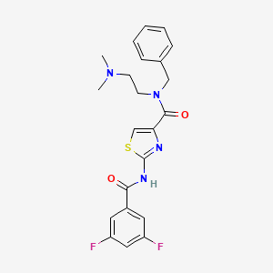 molecular formula C22H22F2N4O2S B7560714 N~4~-benzyl-2-[(3,5-difluorobenzoyl)amino]-N~4~-[2-(dimethylamino)ethyl]-1,3-thiazole-4-carboxamide 