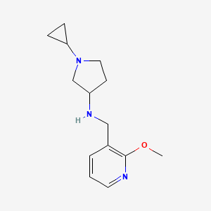 molecular formula C14H21N3O B7560718 1-cyclopropyl-N-[(2-methoxypyridin-3-yl)methyl]pyrrolidin-3-amine 