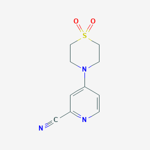 molecular formula C10H11N3O2S B7560741 4-(1,1-Dioxo-1,4-thiazinan-4-yl)pyridine-2-carbonitrile 