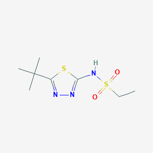 molecular formula C8H15N3O2S2 B7560750 N-(5-tert-butyl-1,3,4-thiadiazol-2-yl)ethanesulfonamide 