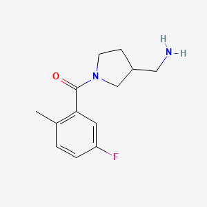 molecular formula C13H17FN2O B7560767 [3-(Aminomethyl)pyrrolidin-1-yl]-(5-fluoro-2-methylphenyl)methanone 