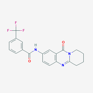 molecular formula C20H16F3N3O2 B7560773 N-(11-oxo-6,8,9,11-tetrahydro-7H-pyrido[2,1-b]quinazolin-2-yl)-3-(trifluoromethyl)benzamide 
