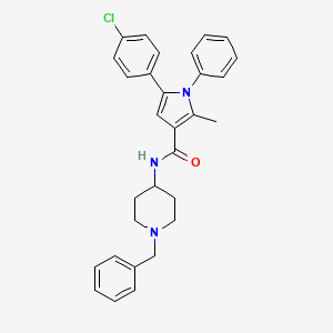molecular formula C30H30ClN3O B7560791 N-(1-benzylpiperidin-4-yl)-5-(4-chlorophenyl)-2-methyl-1-phenylpyrrole-3-carboxamide 