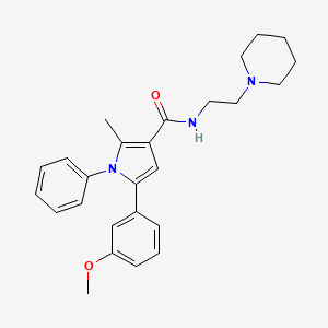 molecular formula C26H31N3O2 B7560809 5-(3-methoxyphenyl)-2-methyl-1-phenyl-N-(2-piperidin-1-ylethyl)pyrrole-3-carboxamide 