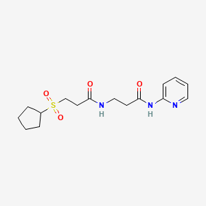 molecular formula C16H23N3O4S B7560816 3-(3-cyclopentylsulfonylpropanoylamino)-N-pyridin-2-ylpropanamide 