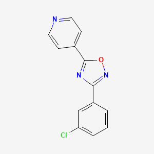 molecular formula C13H8ClN3O B7560822 3-(3-Chlorophenyl)-5-pyridin-4-yl-1,2,4-oxadiazole 