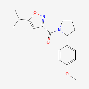 molecular formula C18H22N2O3 B7560859 5-Isopropyl-3-{[2-(4-methoxyphenyl)pyrrolidin-1-yl]carbonyl}isoxazole 
