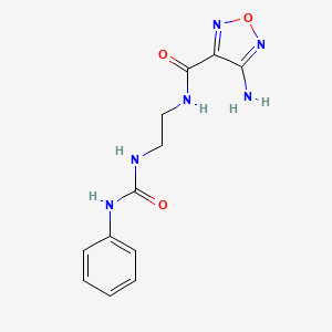 molecular formula C12H14N6O3 B7560879 4-amino-N-{2-[(anilinocarbonyl)amino]ethyl}-1,2,5-oxadiazole-3-carboxamide 