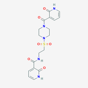 2-oxo-N-[2-[4-(2-oxo-1H-pyridine-3-carbonyl)piperazin-1-yl]sulfonylethyl]-1H-pyridine-3-carboxamide
