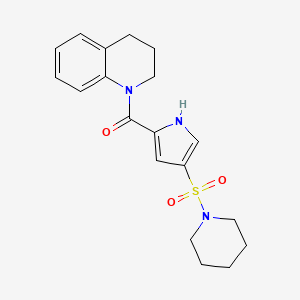 molecular formula C19H23N3O3S B7560911 1-{[4-(piperidin-1-ylsulfonyl)-1H-pyrrol-2-yl]carbonyl}-1,2,3,4-tetrahydroquinoline 