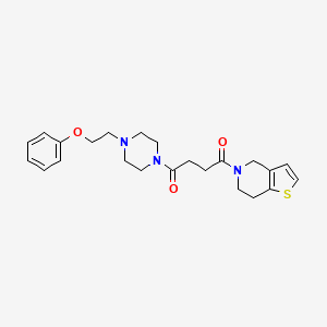 molecular formula C23H29N3O3S B7560927 1-(6,7-dihydro-4H-thieno[3,2-c]pyridin-5-yl)-4-[4-(2-phenoxyethyl)piperazin-1-yl]butane-1,4-dione 