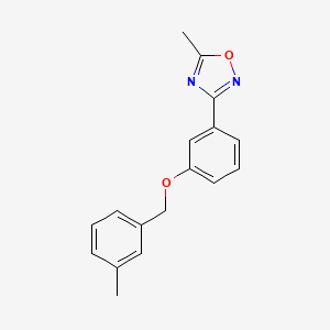 molecular formula C17H16N2O2 B7560932 3-Methylbenzyl [3-(5-methyl-1,2,4-oxadiazol-3-yl)phenyl] ether 