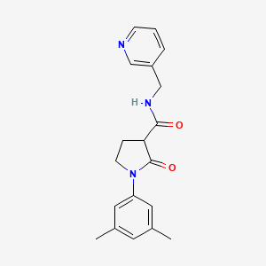 molecular formula C19H21N3O2 B7560958 1-(3,5-dimethylphenyl)-2-oxo-N-(pyridin-3-ylmethyl)pyrrolidine-3-carboxamide 
