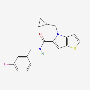 molecular formula C18H17FN2OS B7560975 4-(cyclopropylmethyl)-N~5~-(3-fluorobenzyl)-4H-thieno[3,2-b]pyrrole-5-carboxamide 