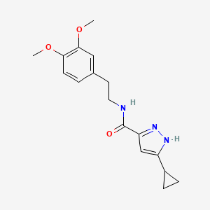 molecular formula C17H21N3O3 B7560984 3-cyclopropyl-N-[2-(3,4-dimethoxyphenyl)ethyl]-1H-pyrazole-5-carboxamide 