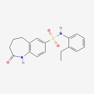 molecular formula C18H20N2O3S B7560999 N-(2-ethylphenyl)-2-oxo-1,3,4,5-tetrahydro-1-benzazepine-7-sulfonamide 
