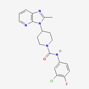 molecular formula C19H19ClFN5O B7561001 N-(3-chloro-4-fluorophenyl)-4-(2-methyl-3H-imidazo[4,5-b]pyridin-3-yl)piperidine-1-carboxamide 