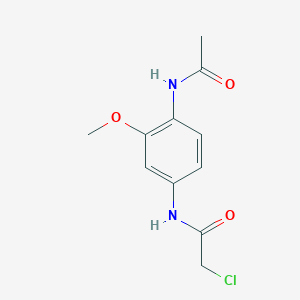 molecular formula C11H13ClN2O3 B7561004 N-Acetyl-N'-(2-chloroacetyl)-2-methoxy-1,4-phenylenediamine 