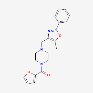 molecular formula C20H21N3O3 B7561014 1-(2-Furoyl)-4-[(5-methyl-2-phenyl-1,3-oxazol-4-yl)methyl]piperazine 