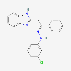molecular formula C21H17ClN4 B7561016 N-[(Z)-[2-(1H-benzimidazol-2-yl)-1-phenylethylidene]amino]-3-chloroaniline 