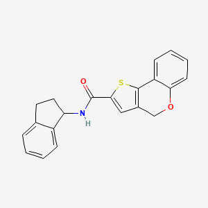 molecular formula C21H17NO2S B7561038 N~2~-(2,3-dihydro-1H-inden-1-yl)-4H-thieno[3,2-c]chromene-2-carboxamide 