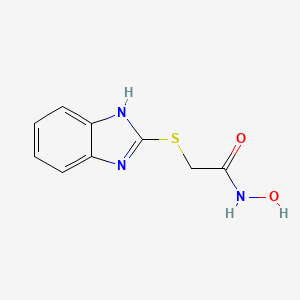 molecular formula C9H9N3O2S B7561063 2-(1H-benzimidazol-2-ylsulfanyl)-N-hydroxyacetamide 