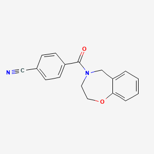 molecular formula C17H14N2O2 B7561131 4-(3,5-dihydro-2H-1,4-benzoxazepine-4-carbonyl)benzonitrile 