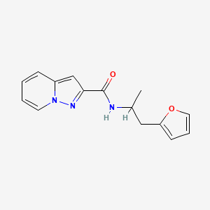 molecular formula C15H15N3O2 B7561144 N-[2-(2-furyl)-1-methylethyl]pyrazolo[1,5-a]pyridine-2-carboxamide 