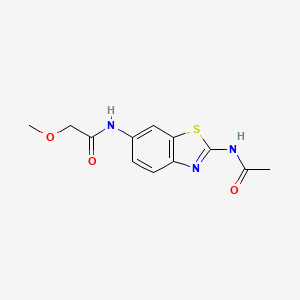 molecular formula C12H13N3O3S B7561147 N-[2-(acetylamino)-1,3-benzothiazol-6-yl]-2-methoxyacetamide 