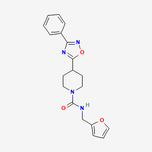 molecular formula C19H20N4O3 B7561189 N-(2-furylmethyl)-4-(3-phenyl-1,2,4-oxadiazol-5-yl)piperidine-1-carboxamide 