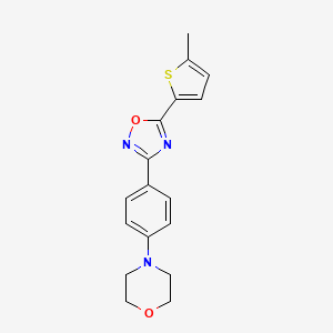 molecular formula C17H17N3O2S B7561219 4-{4-[5-(5-Methyl-2-thienyl)-1,2,4-oxadiazol-3-yl]phenyl}morpholine 
