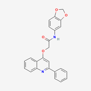 molecular formula C24H18N2O4 B7561223 N-1,3-benzodioxol-5-yl-2-[(2-phenylquinolin-4-yl)oxy]acetamide 