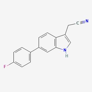 molecular formula C16H11FN2 B7561234 2-(6-(4-Fluorophenyl)-1H-indol-3-yl)acetonitrile 