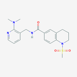 molecular formula C19H24N4O3S B7561248 N-[[2-(dimethylamino)pyridin-3-yl]methyl]-1-methylsulfonyl-3,4-dihydro-2H-quinoline-6-carboxamide 