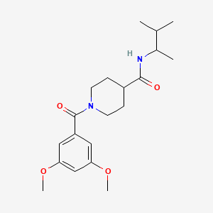 1-(3,5-dimethoxybenzoyl)-N-(3-methylbutan-2-yl)piperidine-4-carboxamide