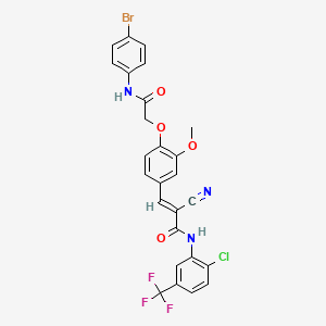 molecular formula C26H18BrClF3N3O4 B7561278 (E)-3-[4-[2-(4-bromoanilino)-2-oxoethoxy]-3-methoxyphenyl]-N-[2-chloro-5-(trifluoromethyl)phenyl]-2-cyanoprop-2-enamide 