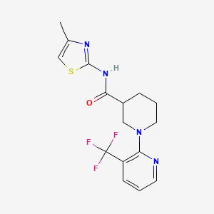 molecular formula C16H17F3N4OS B7561282 N-(4-methyl-1,3-thiazol-2-yl)-1-[3-(trifluoromethyl)pyridin-2-yl]piperidine-3-carboxamide 