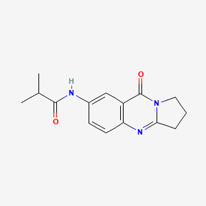 molecular formula C15H17N3O2 B7561317 2-methyl-N-(9-oxo-2,3-dihydro-1H-pyrrolo[2,1-b]quinazolin-7-yl)propanamide 