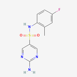 molecular formula C11H11FN4O2S B7561318 2-amino-N-(4-fluoro-2-methylphenyl)pyrimidine-5-sulfonamide 