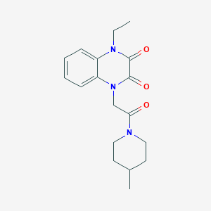 molecular formula C18H23N3O3 B7561323 1-Ethyl-4-[2-(4-methylpiperidin-1-yl)-2-oxoethyl]-1,4-dihydroquinoxaline-2,3-dione 