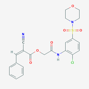 molecular formula C22H20ClN3O6S B7561330 [2-(2-chloro-5-morpholin-4-ylsulfonylanilino)-2-oxoethyl] (Z)-2-cyano-3-phenylprop-2-enoate 