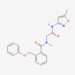 molecular formula C21H21N3O4 B7561340 N-methyl-N-[2-[(5-methyl-1,2-oxazol-3-yl)amino]-2-oxoethyl]-2-(phenoxymethyl)benzamide 