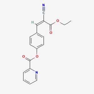 molecular formula C18H14N2O4 B7561341 [4-[(Z)-2-cyano-3-ethoxy-3-oxoprop-1-enyl]phenyl] pyridine-2-carboxylate 